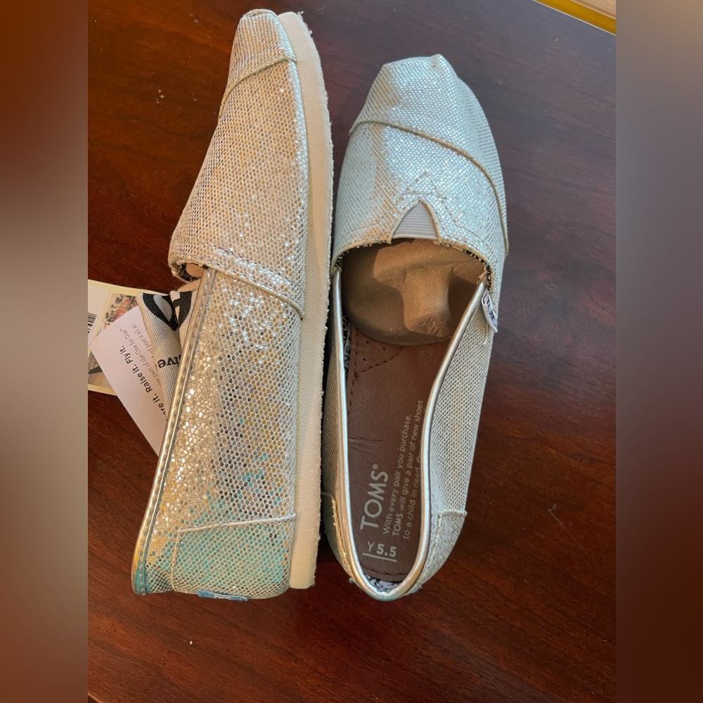 Brand new glitter Silver Toms